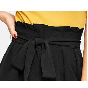 Worn twice-XS-Paperbag waist belted wide leg